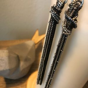 • Buy one, get one free • Chain fringe earrings